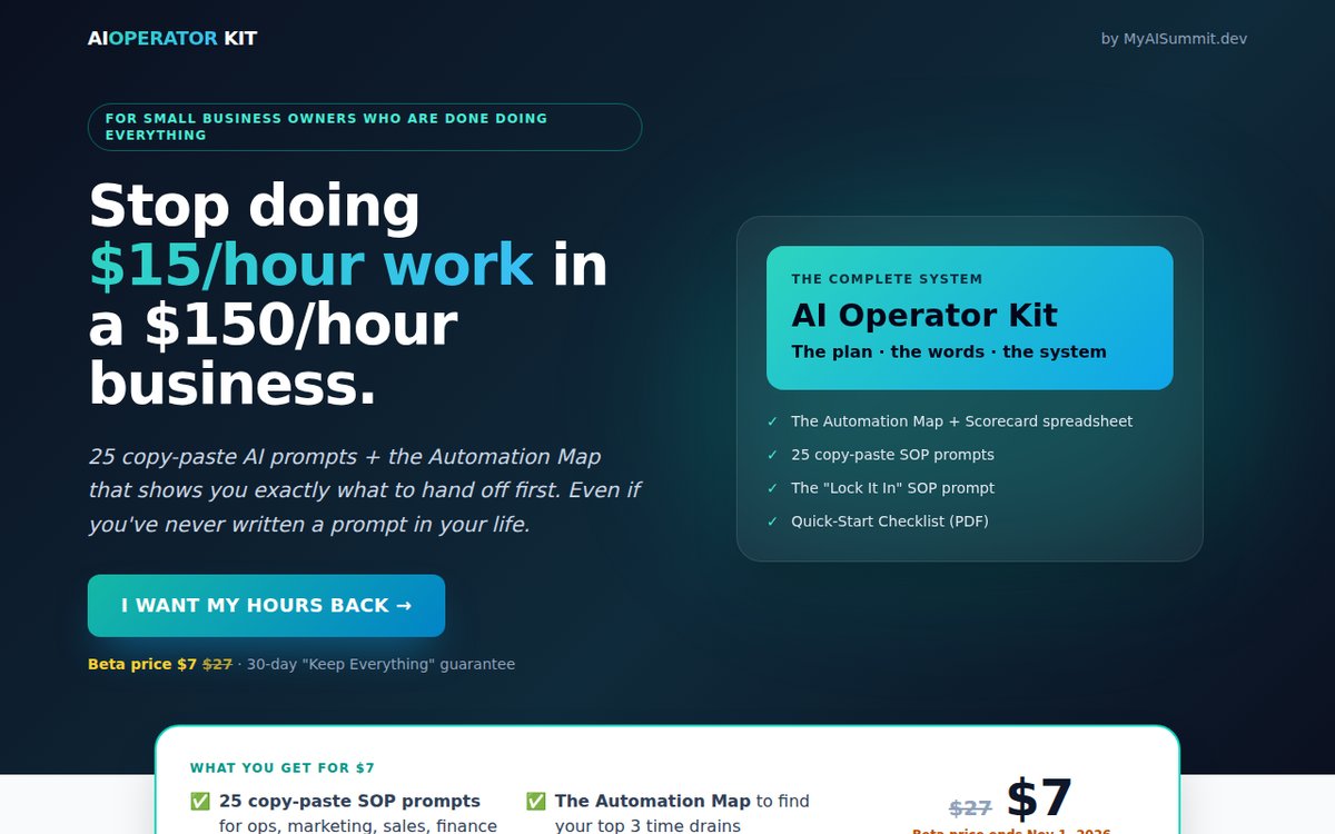 AI Operator Kit website screenshot