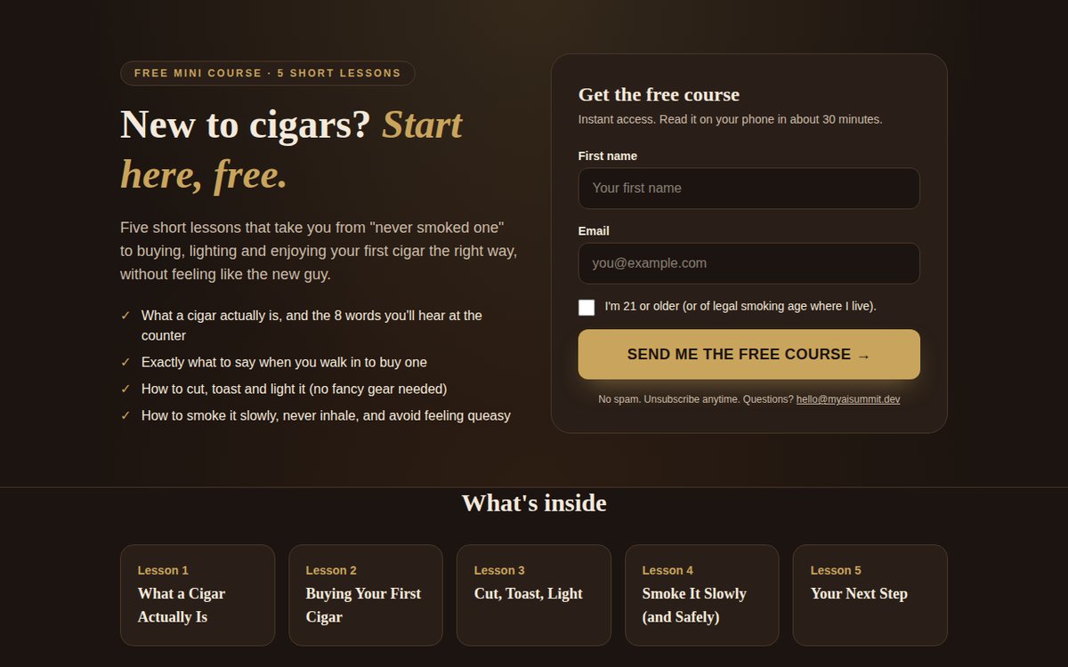 Cigar Shop Ready website screenshot